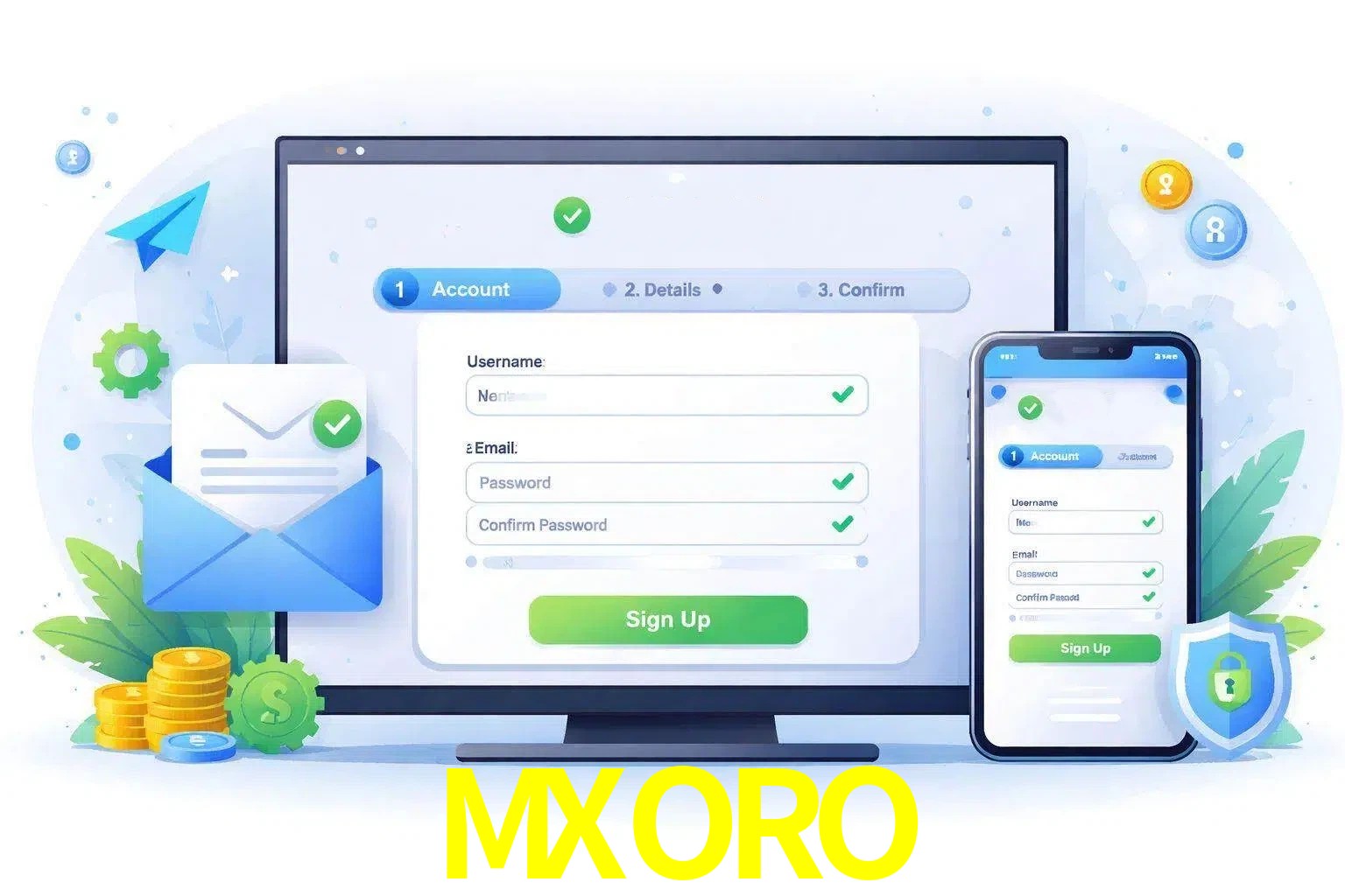 Registro de nuevo usuario y configuración de cuenta MXORO